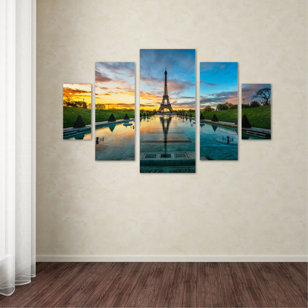 'Sunrise in Paris' Multi-Panel Canvas Art Set by Mathieu Rivrin