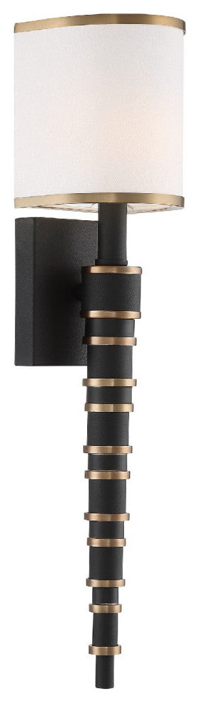 Sloane 1 Light Vibrant Gold + Black Forged Wall Sconce