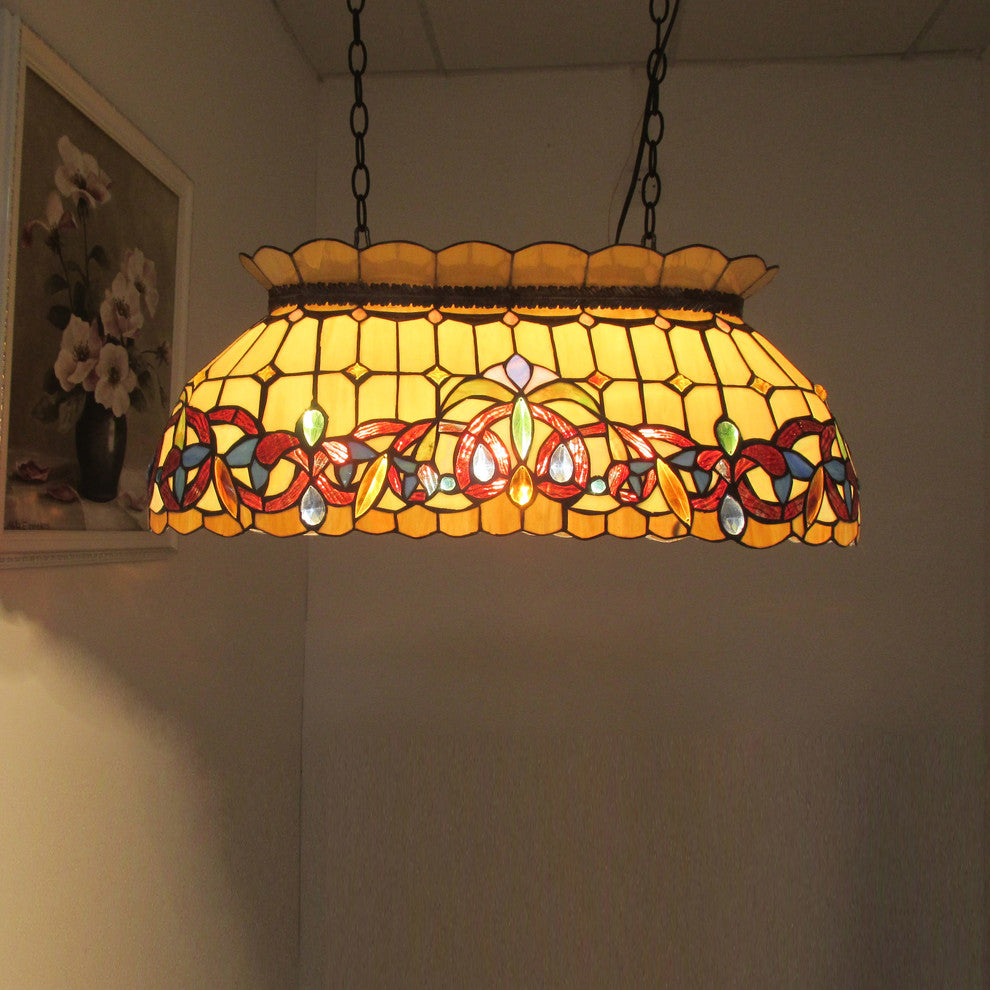 CHLOE-Lighting SERENITY Victorian 3-Light Dark Bronze Island Pendant 28" Wide