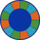 Squares To Spare 7'7" Round Area Rug, Color Multi