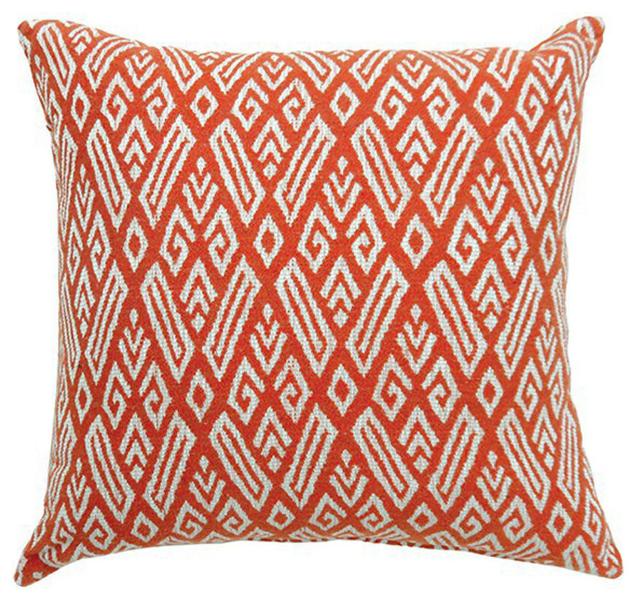 CICI Contemporary Small Pillow With fabric, Red Finish, Set of 2