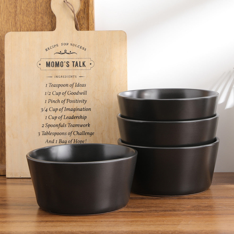 Stone Lain Celina Stoneware 24 Piece Dinnerware Set, Black Matte