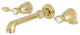 Kingston Brass Two-Handle Wall Mount Bathroom Faucet, Polished Brass