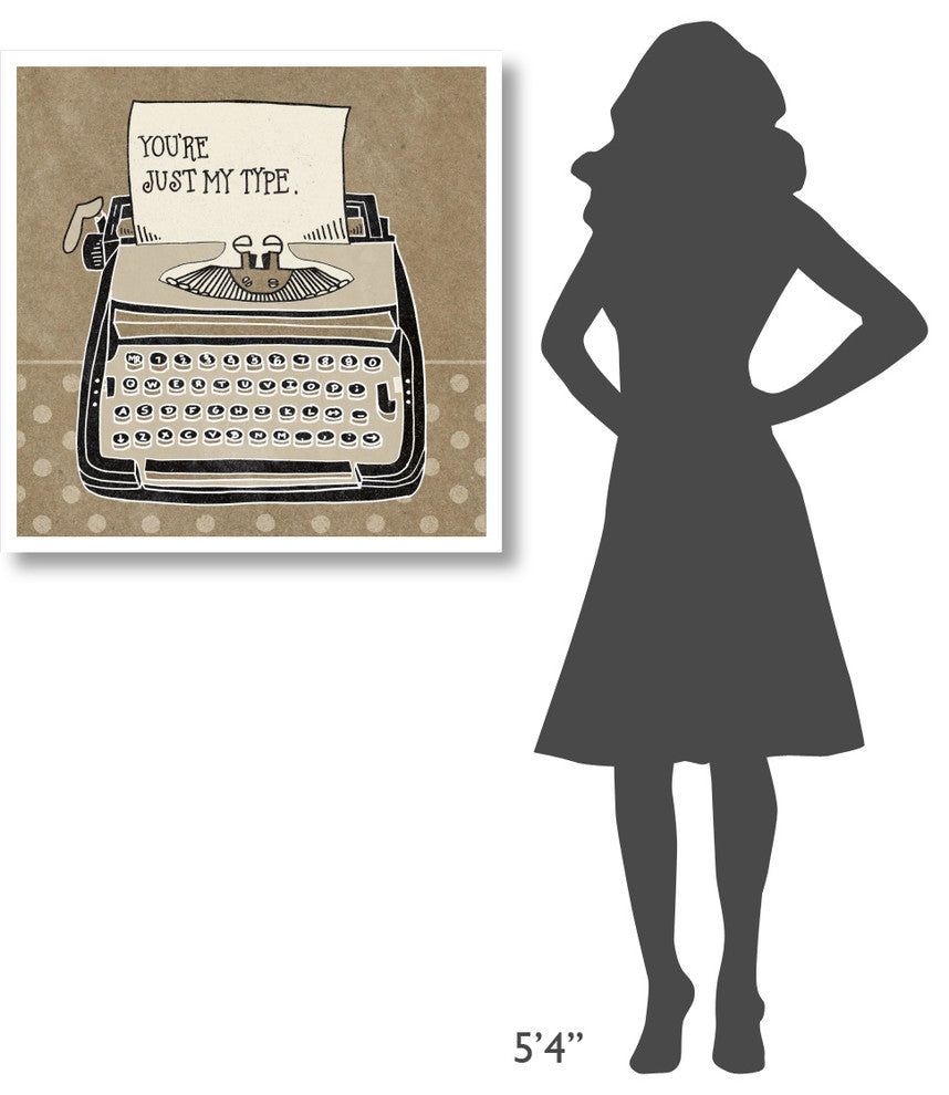 "You're My Type Taupe" Digital Paper Print by Mary Urban, 32"x32"