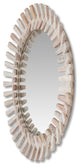 Diza Round Whitewash Mirror