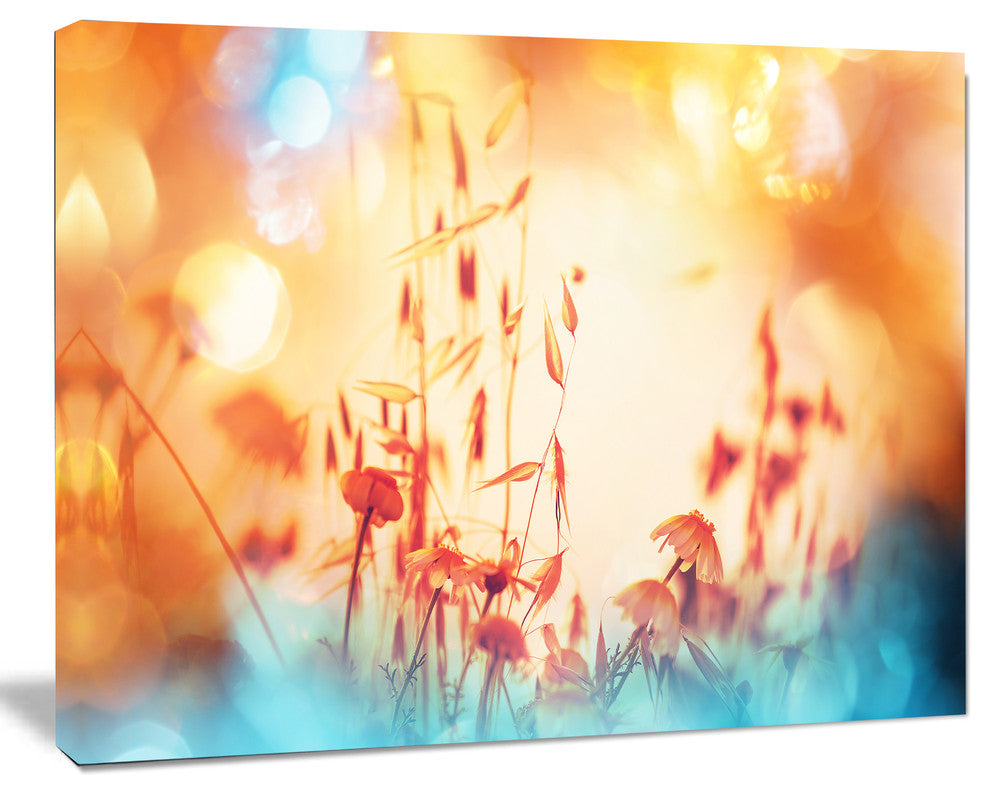 Beautiful Little Summer Flowers View, Floral Canvas Art Print, 40"x30"