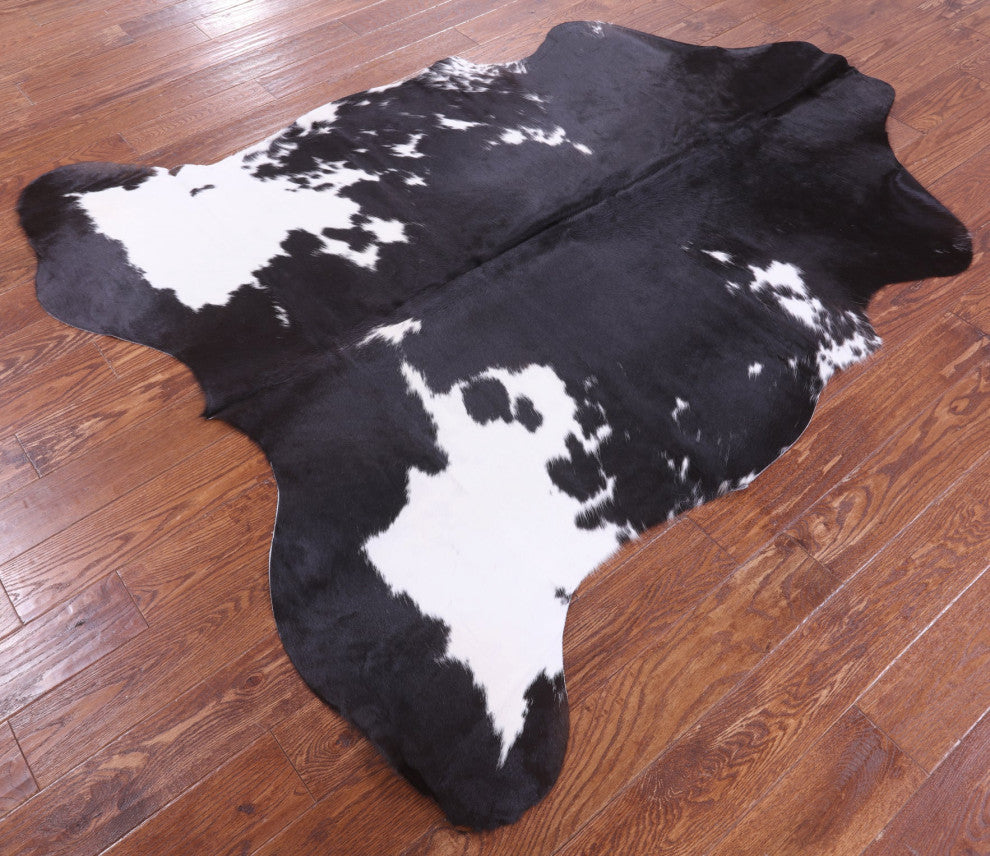 Black and White Natural Cowhide Rug 6' 9" X 5' 11" C2201
