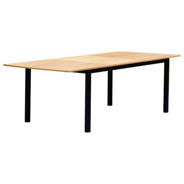 Amazonia Teak Finish and Aluminum Bora Rectangular Extendable Patio Dining Table