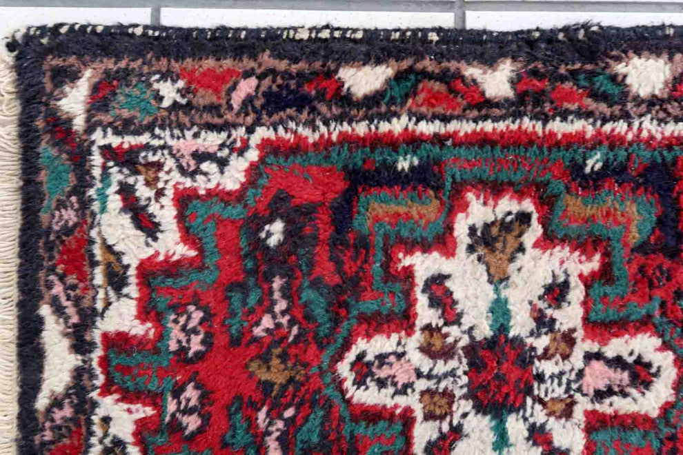 Handmade Vintage Persian Hamadan Mat 1.4'x2', 43cmx63cm, 1970s