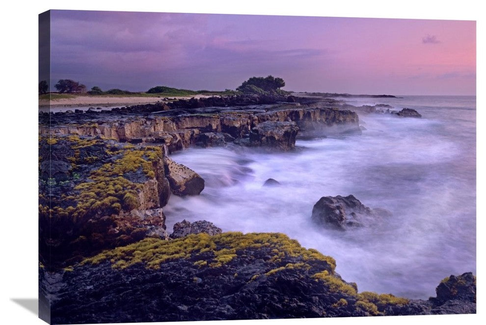 "Ocean And Lava Rocks At Sunset, Pu''Uhonua, Hawaii" Artwork
