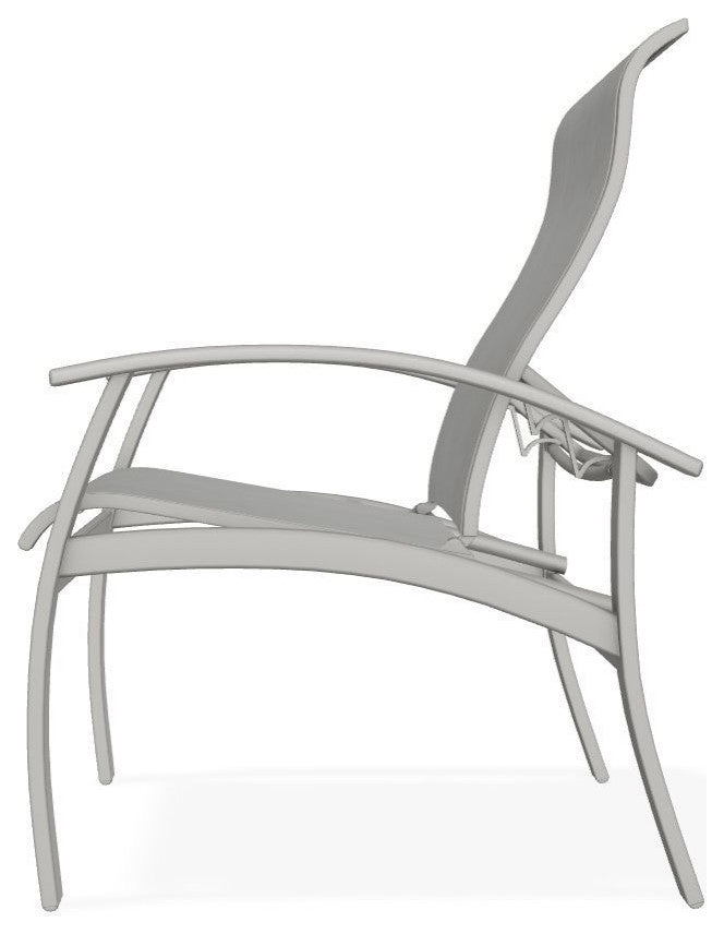 Belle Isle Sling Adjustable Outdoor Dining Chair, Alloy/Snow