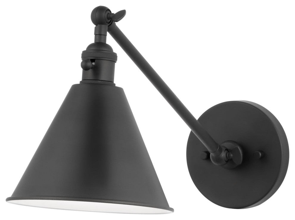 Salem Single Arm One Light Sconce, Midnight Black