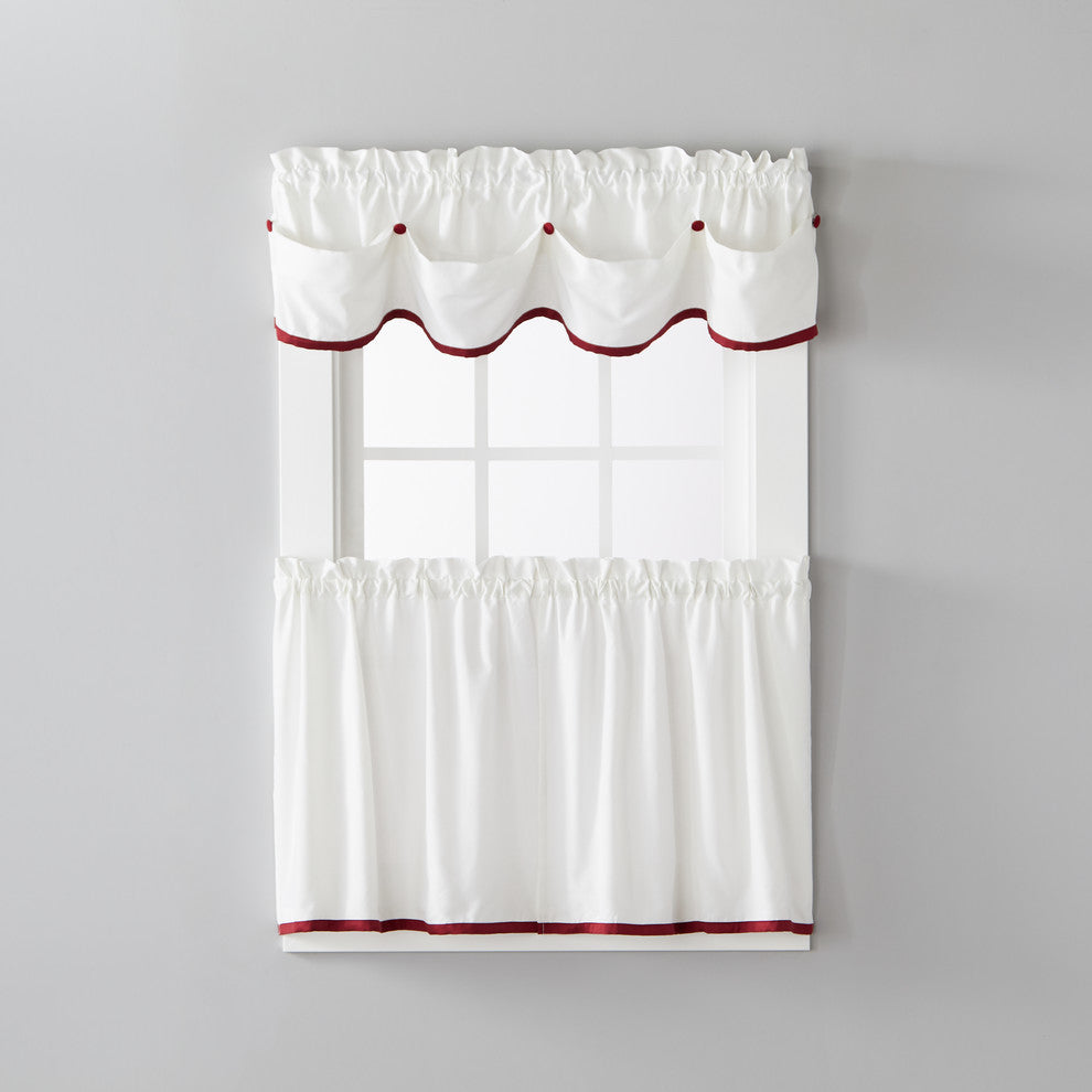 Manor Window Curtains, Berry, 58x13
