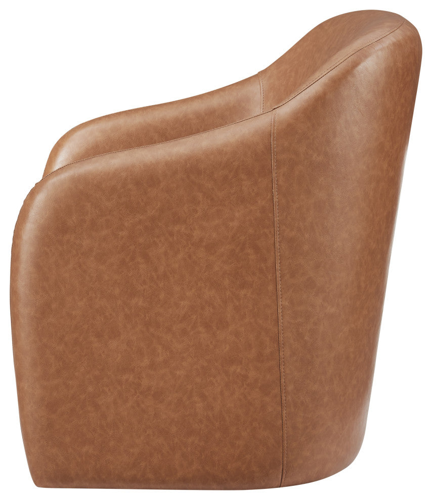 Zella PU Accent Arm Chair, Vintage Cider