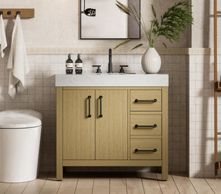 Home Living 36" Single Bathroom Vanity, Honey Brown