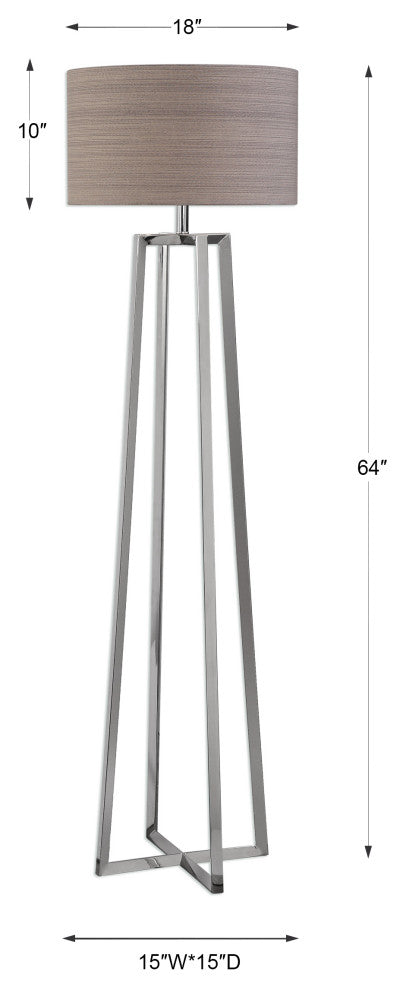 Uttermost Keokee Polished Nickel Floor Lamp