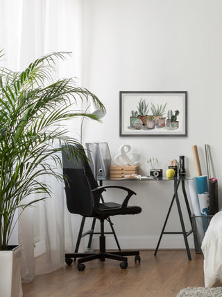 "Pastel Succulent Vases" Framed Painting Print