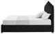 Inspired Home Monty Bed, Velvet Upholstered Scalloped Headboard, Black, Twin Xl