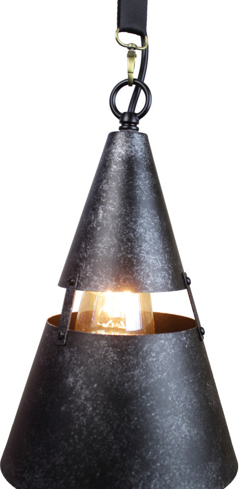 Yalit Industrial 1-Light Black Cone Pendant