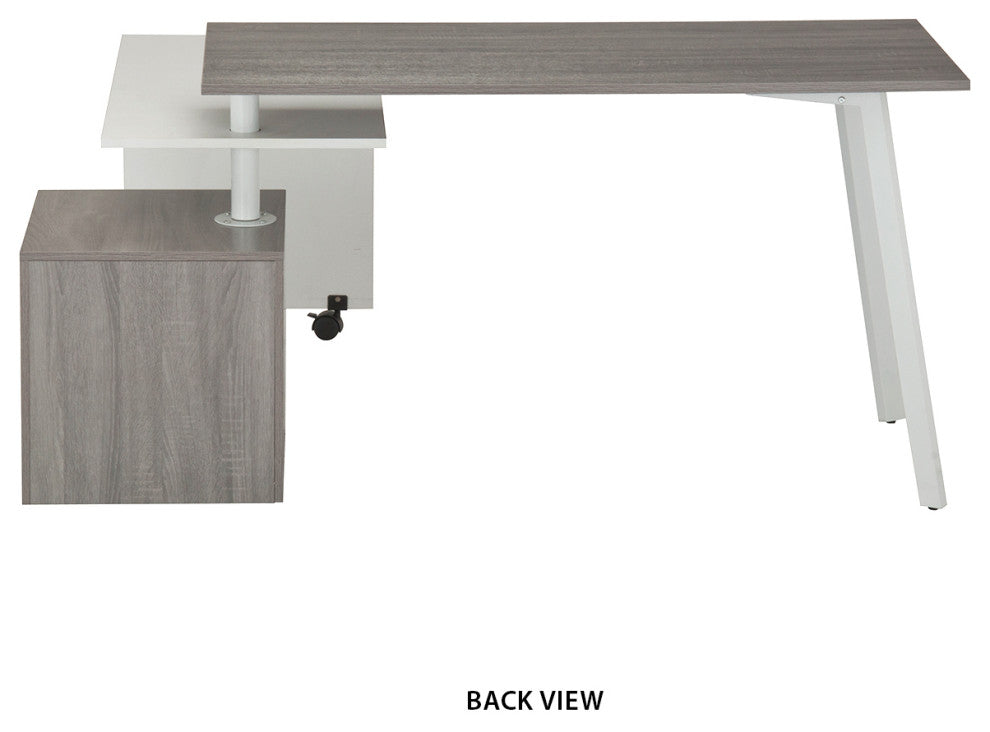 Techni Mobili Rotating Multi-Positional Modern Desk . Color: Gray
