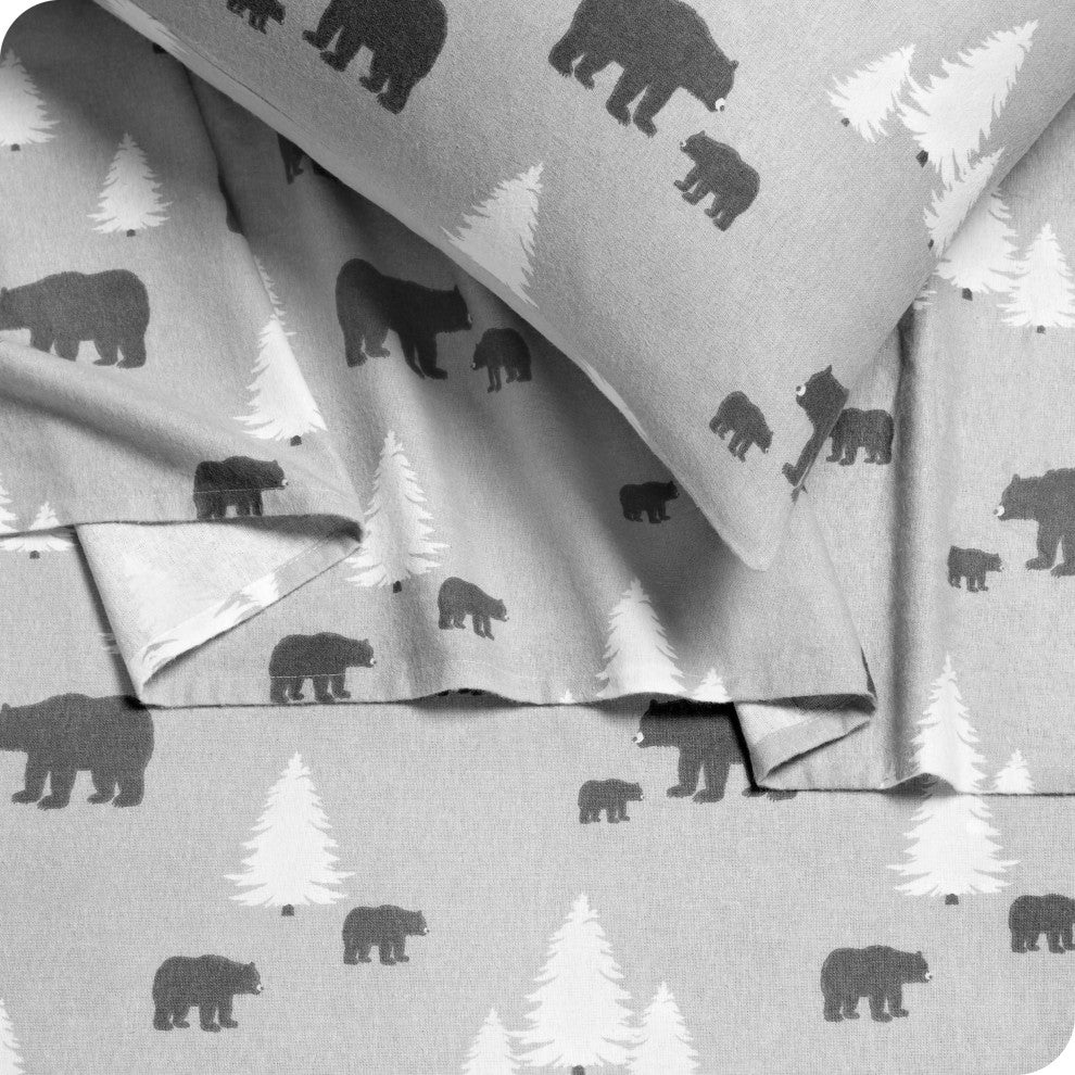 Bare Home Cotton Flannel Sheet Set, Kodiak, Twin Xl
