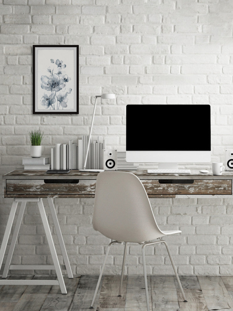 "Melting White Poppies" Framed Painting Print