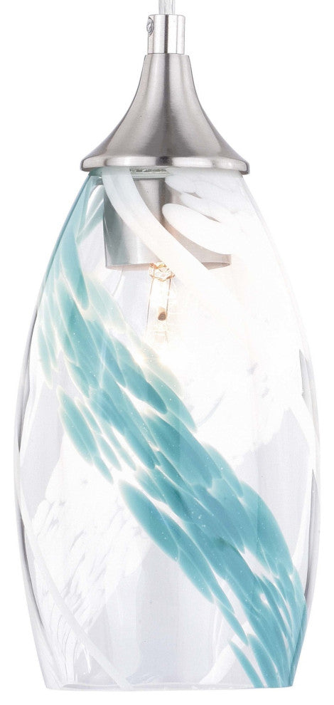 Vaxcel Lighting P0278 Milano 1 Light 5"W Pendant - Satin Nickel