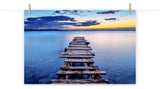 Old Weathered Lake Pier at Sunset Landscape Photo Loose Wall Art Prints, 18" X 24"