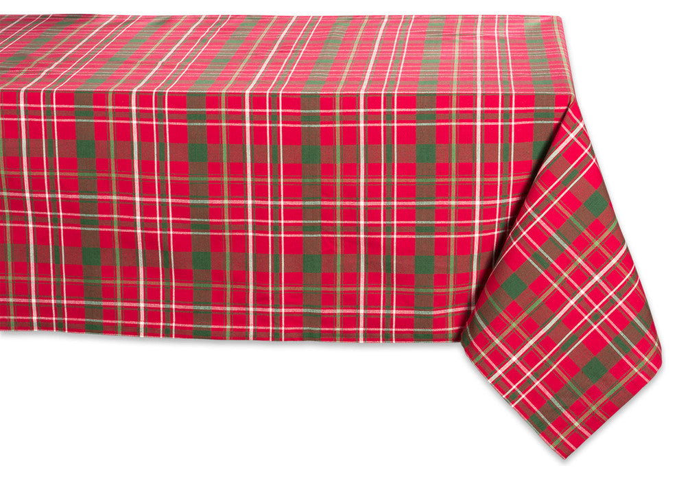 DII Tartan Holly Plaid Tablecloth 60"x104"