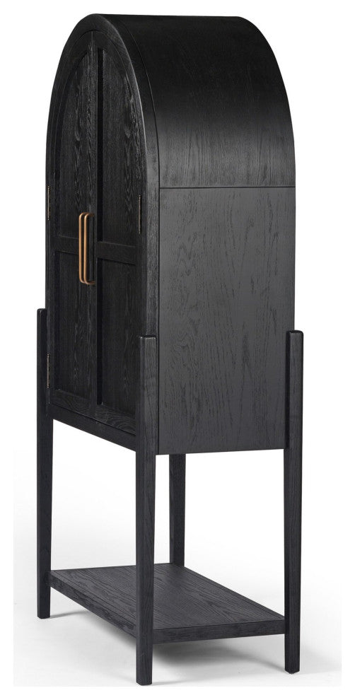 Tolle Bar Cabinet Drifted Matte Black Veneer, Drifted Oak Veneer, Matte Black
