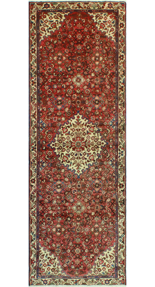 Fine Vintage Distressed Lucinda Rust/Ivory Runner, 3'1 x 9'6