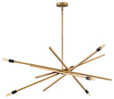 Archer Large Single Tier Chandelier in Heritage Brass
