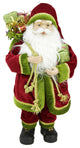 16" Standing Santa Holding A Gift Box And Bag