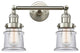 Small Canton 2-Light Bath Vanity-Light, Brushed Satin Nickel, Clear