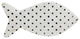 10" Cape Cod Inspired Table Top White and Black Polka Dot Fish Decoration