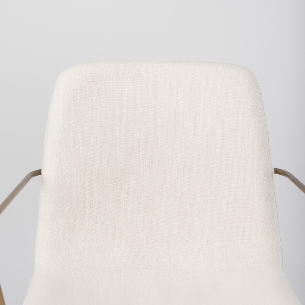 Sawyer Cream Fabric Wrap Seat With Gold Metal Frame Dining Chair