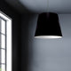 1-Light Oversized Drum Pendant Large Black Shade