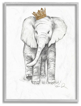 Stupell Industries Elephant Royalty Graphite Drawing, 16 x 20