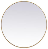 Elegant Decor Eternity 39" Round Mid Century Metal Frame Mirror in Brass