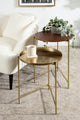 Ulani Round Metal Accent Tables, Walnut Brown