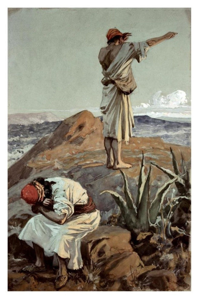 "Elijah From Mt Carmel Sees a Cloud Afar Off" Print by James Tissot, 21"x32"