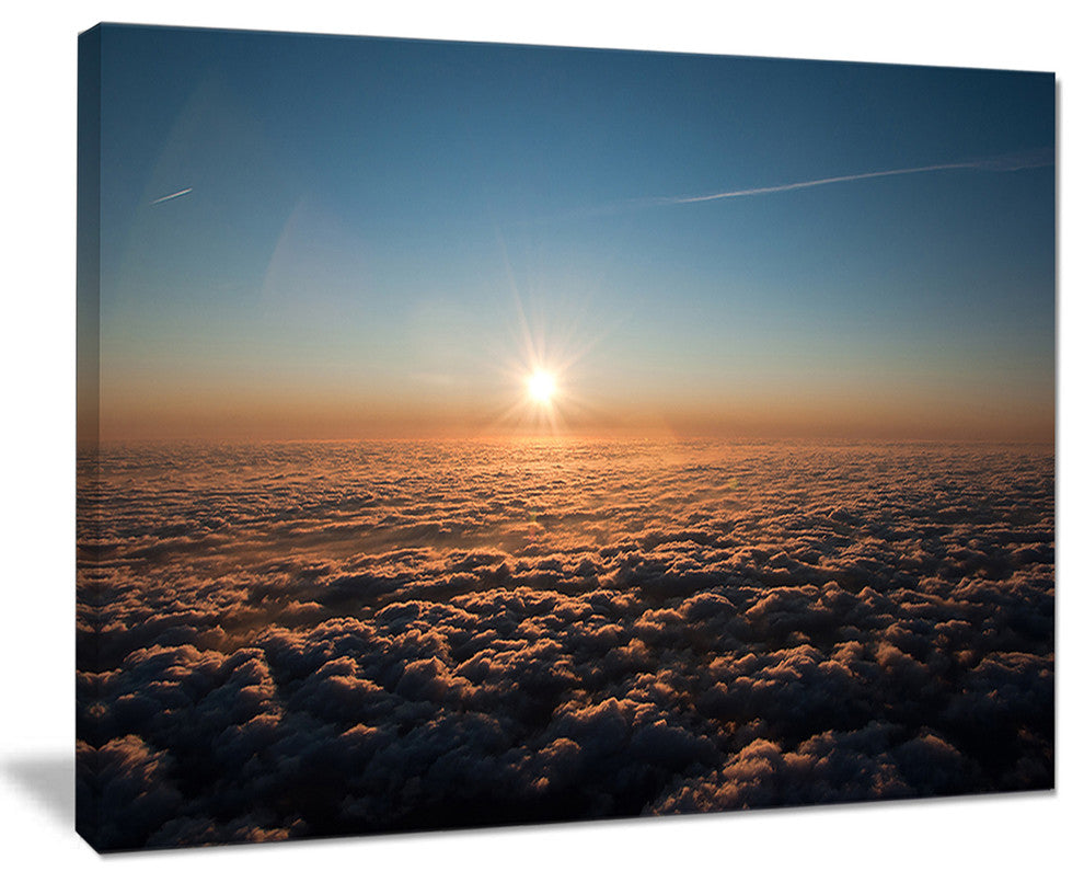 "Sunset Above The Dark Clouds" Oversized Beach Canvas Artwork, 20"x12"