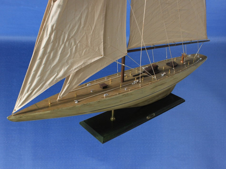 Rustic Intrepid, Wooden Vintage Sailboat, 60"