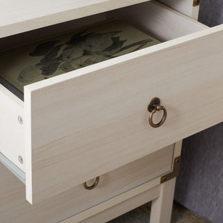 Safavieh Galio 2 Drawer Nightstand, Bleached White/Gold