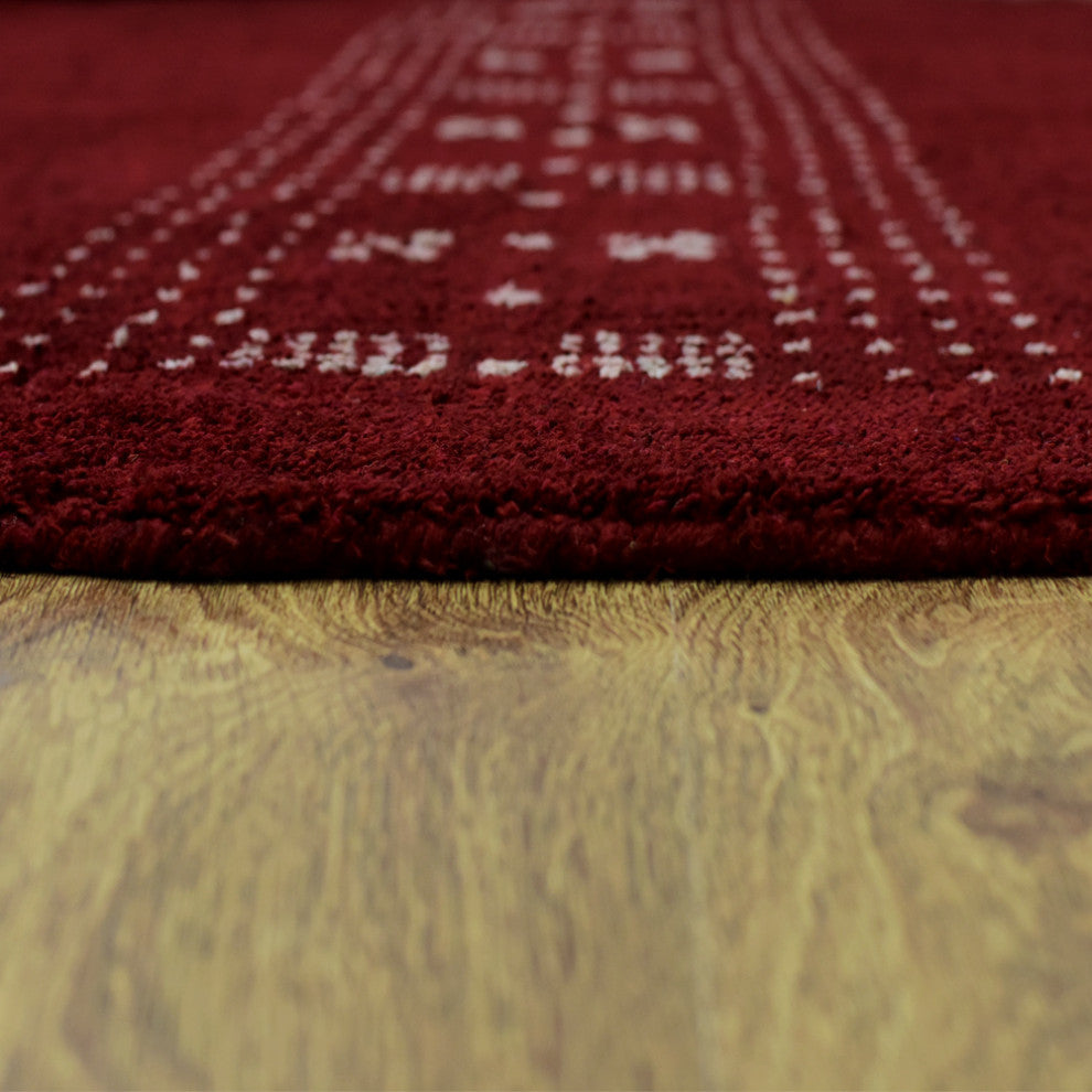 HAND KNOTTED LOOM SILK ECO-FRIENDLY AREA RUGS -6'x6', Round, Red, Contemporary