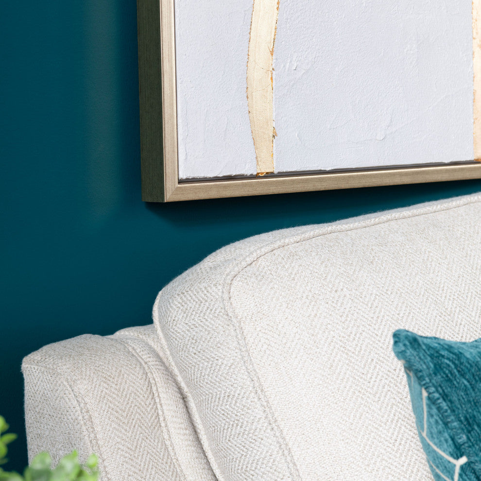 Gold Lines Canvas Wall Art With Gold Frame