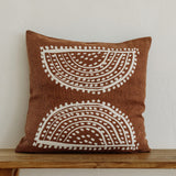Radiance Oversized Sunburst Motif Print Square Pillow, Terracotta