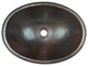 19" oval copper sink top mount