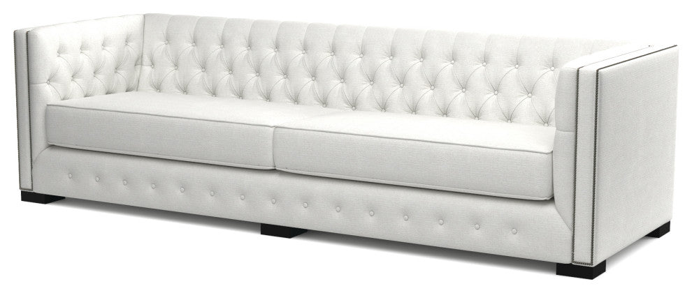 Nativa Interiors Mirel 108" Sofa, Off White, Deep Plush Depth