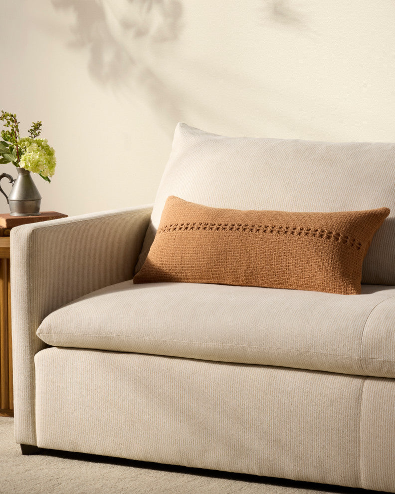 Chris Loves Julia x Loloi Harvey Orange 12'' x 27'' Cover With Poly Pillow